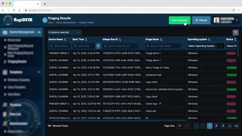 Automated remote data collection Analysis