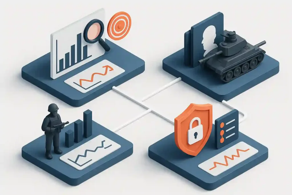 How defence analytics differs from related concepts