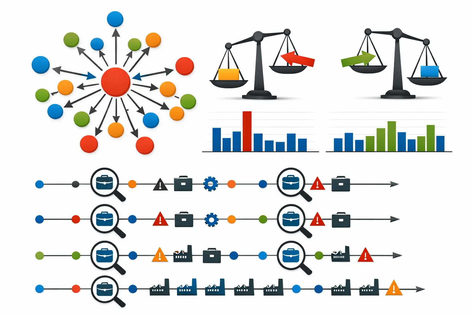 Mapping of relationships between entities Analysis of inward