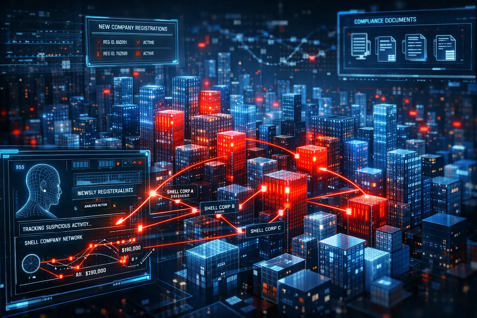 Synthetic Firms in Financial Fraud Networks