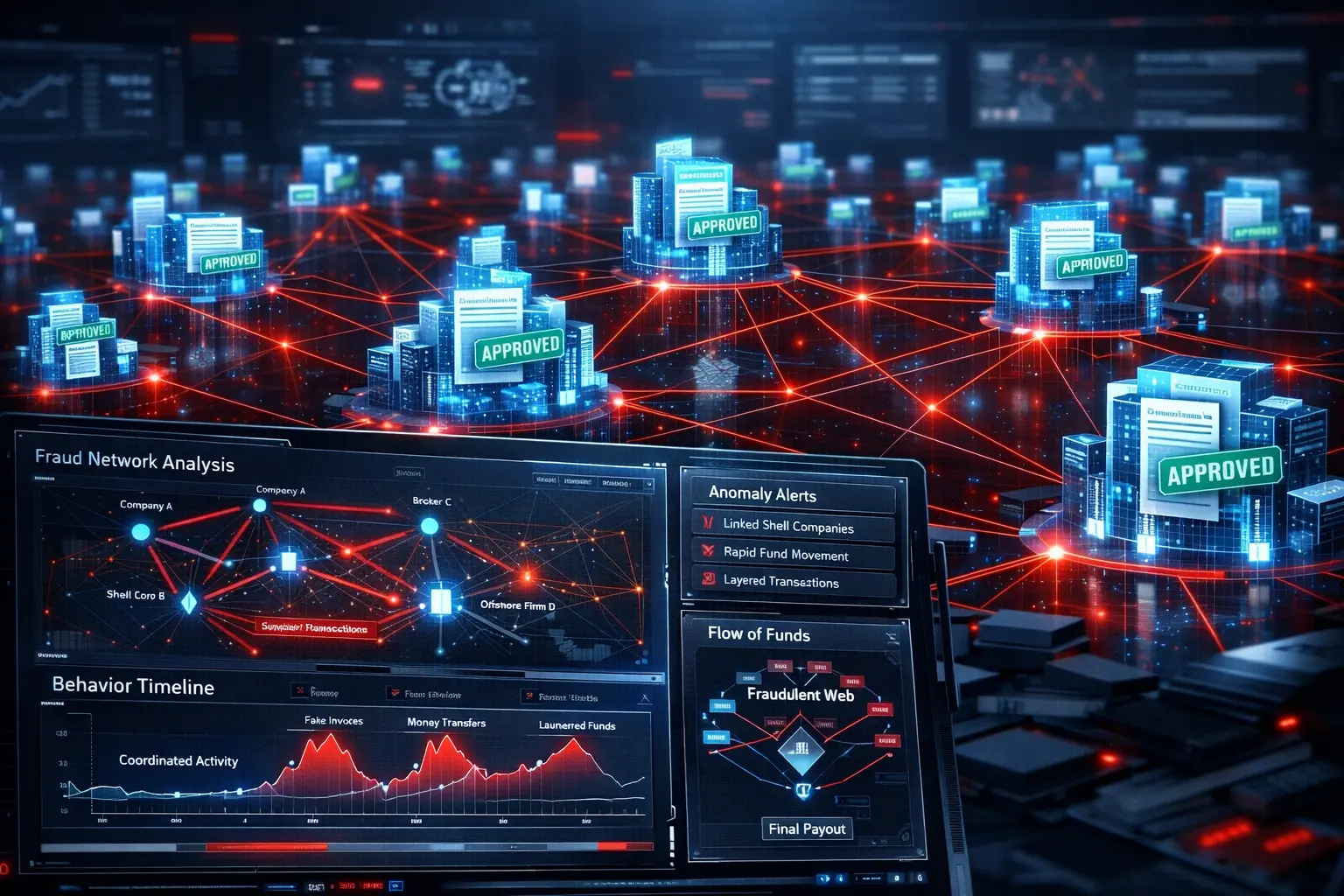 Uncovering Coordinated Financial Fraud Across Multiple Compliant Entities