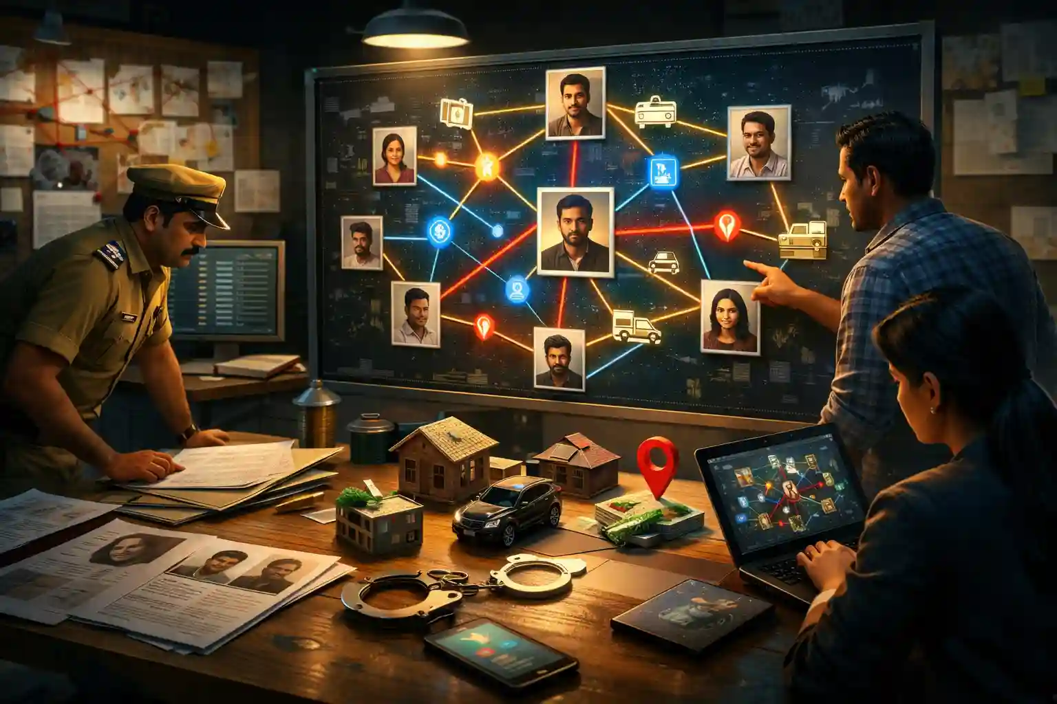 How Link Analysis Across Interrogation Reports Reveals Hidden Criminal Networks