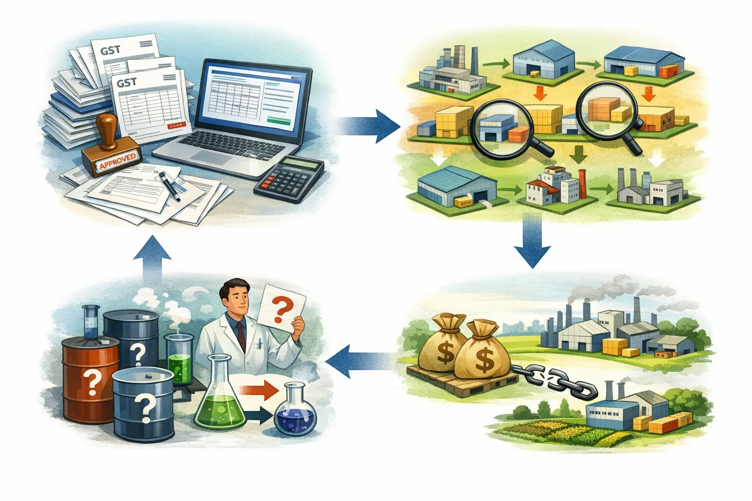 Procedurally compliant invoices, GSTR-1, GSTR-3B, and e-way bills