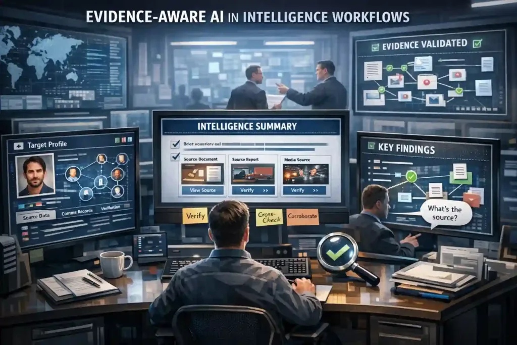 Evidence-Aware AI in Real Intelligence Workflows