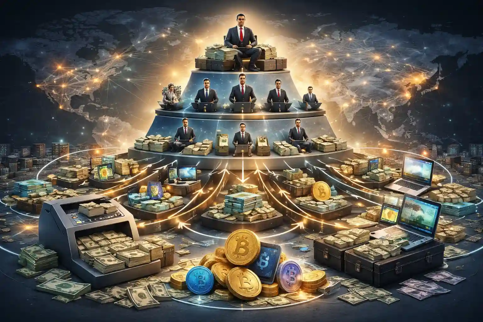 A five-tier hierarchy with defined roles and command structure