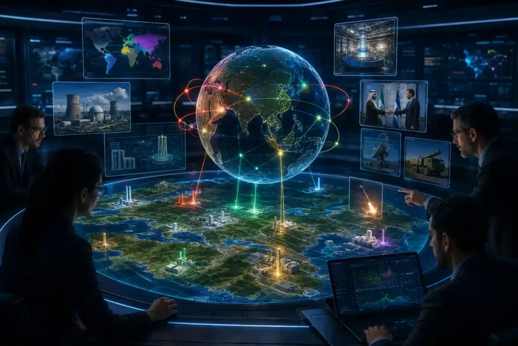 Monitoring geographically dispersed nuclear infrastructure facilities