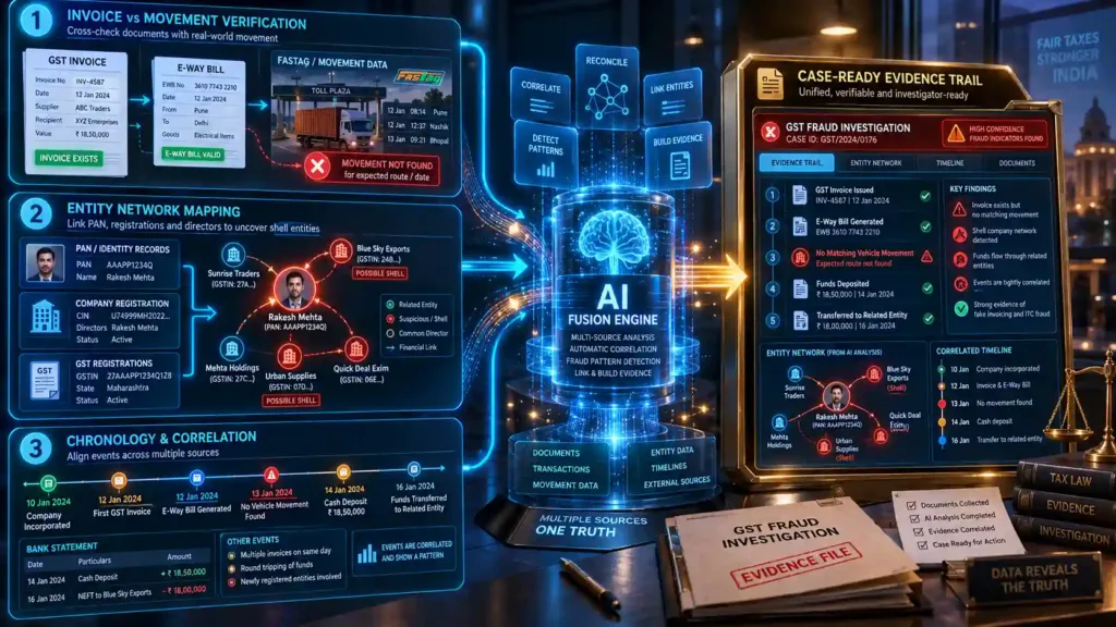 diagram of AI-powered GST fraud investigation