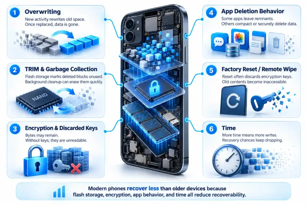 Diagram of Why modern phones recover less than older devices