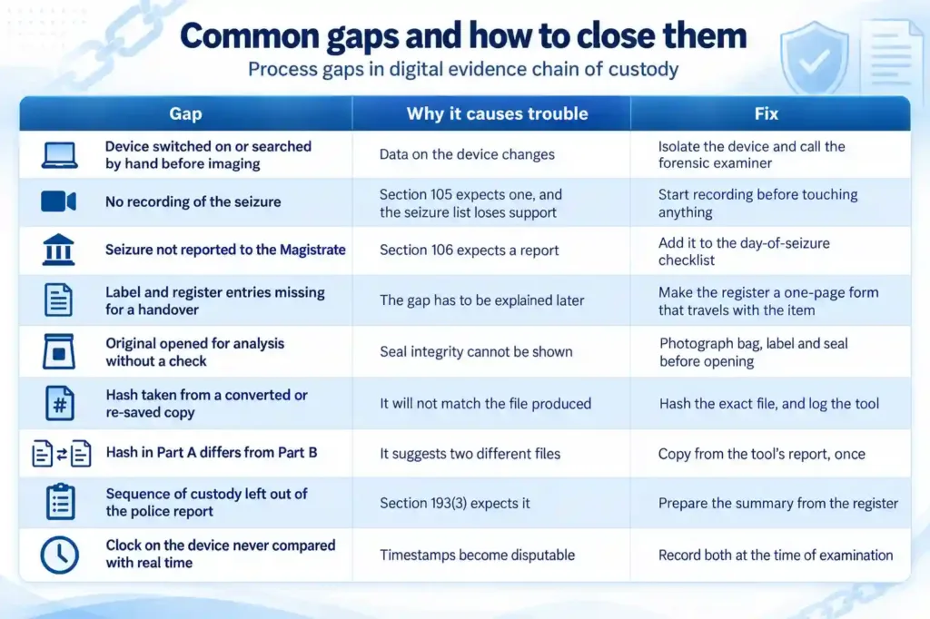 Diagram of Common gaps and how to close them